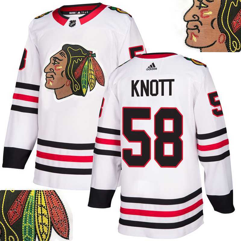 Blackhawks #58 Kontt White With Special Glittery Logo Adidas Jersey,We sell and wholesale Blackhawks #58 Kontt White With Special Glittery Logo Adidas Jersey on line form chian!